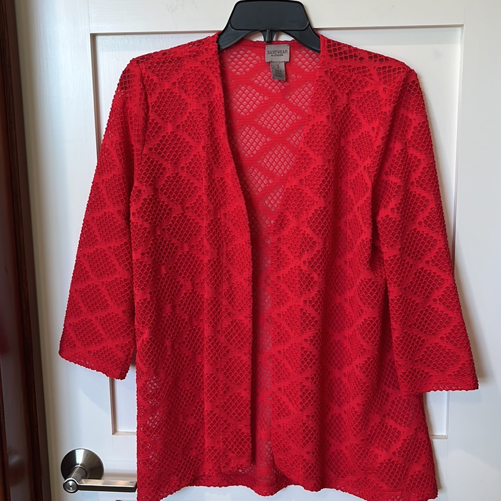 Chico Easywear size 1 red open front jacket